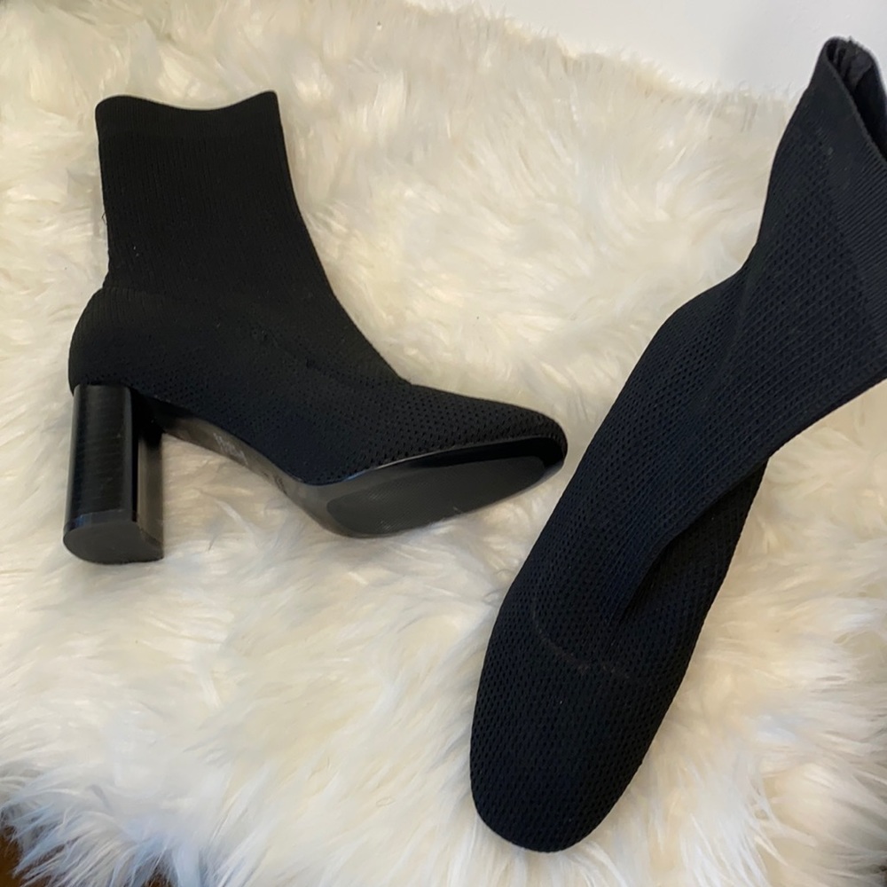 Zara sock chunky heel boots